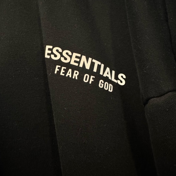 Essentials Fear of God Hoodie Black XL Oversized Pullover Streetwear - Picture 3 of 7